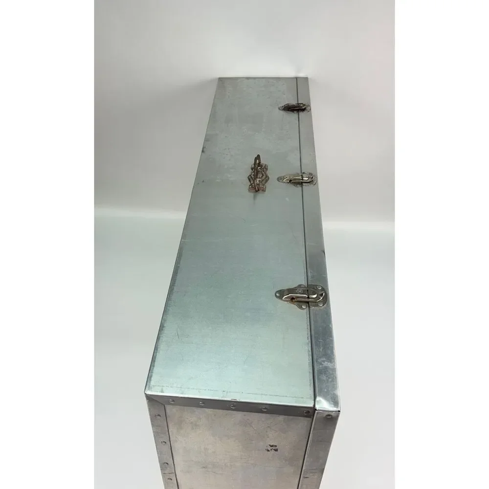 Vtg Eagle Lock Co Aluminum Wedding Dress Light Weight Storage Box Floral 32x18x8